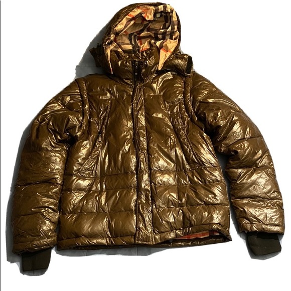 BURBERRY GOOSE DOWN PATENT PUFFER COAT JACKET - Picture 1 of 6